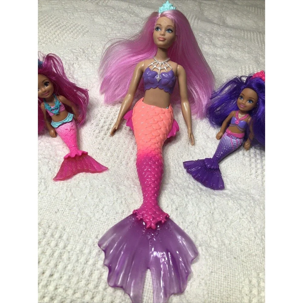 Barbie Dreamtopia Mermaid Tail Doll Lot 1 Barbie and 2 Chelsea Mermaid Dolls - Picture 3 of 12